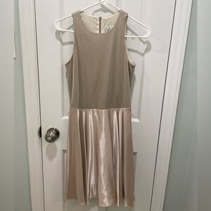 Recollections Shimmering Gold and Cream Mini Dress